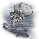 Illustrasjon til et gammelt sagn om hva som skjer når man flytter gamle grensesteiner